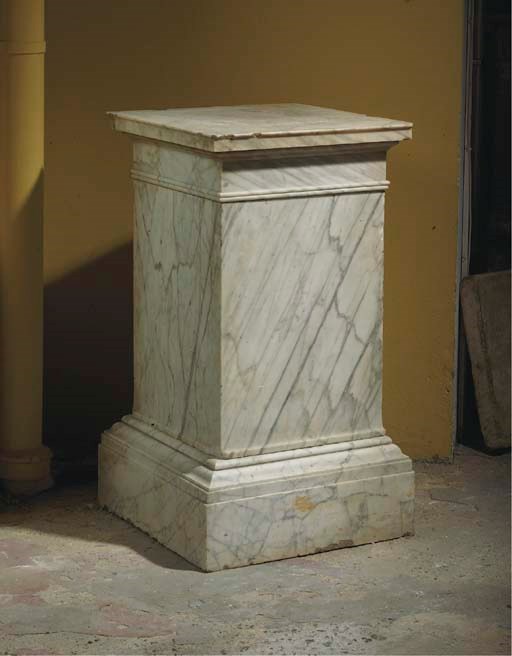 A George II grey-veined white marble pedestal