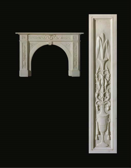 A Victorian white marble chimneypiece