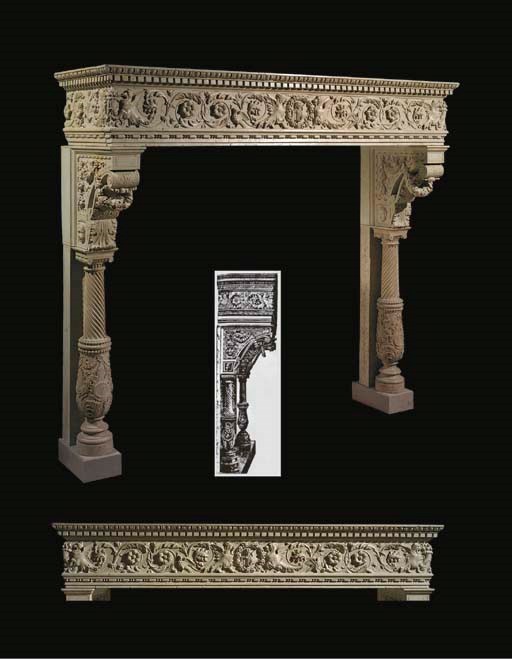 An Italian Istrian marble chimneypiece