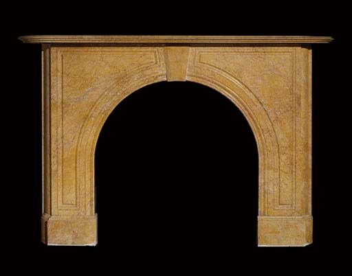 A Victorian brocatello marble chimneypiece