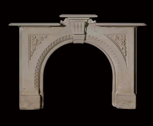 A Victorian York stone chimneypiece