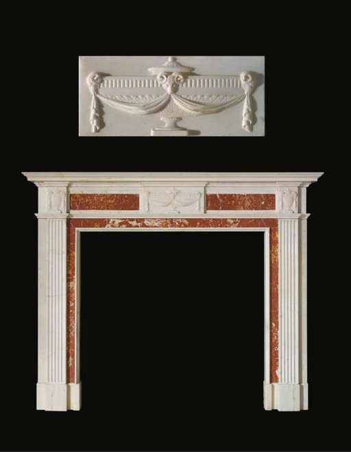 A George III statuary and Languedoc marble chimneypiece