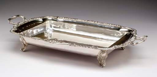 TWO MEXICAN SILVER SERVING DISHES,