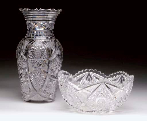 A GROUP OF CUT-GLASS TABLE ARTICLES,