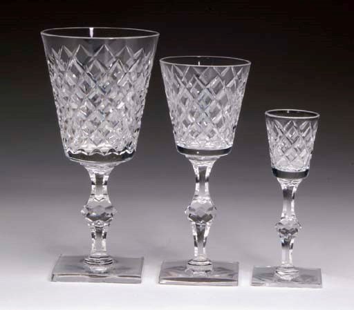 A CONTINENTAL CUT-GLASS STEMWARE SERVICE,