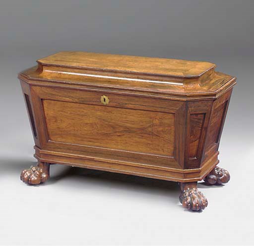 A REGENCY ROSEWOOD CELLARETTE