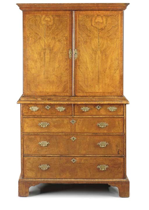 A QUEEN ANNE WALNUT CABINET-ON-CHEST