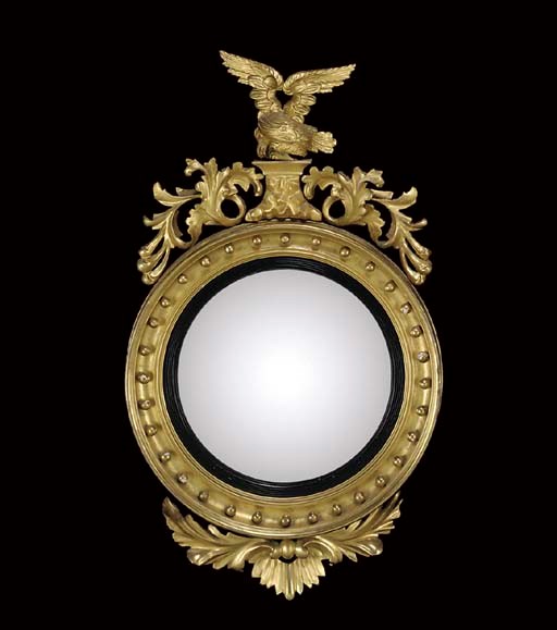 A GILTWOOD CONVEX MIRROR