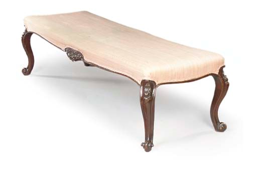 AN EARLY VICTORIAN MAHOGANY LARGE STOOL