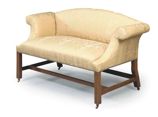 A GEORGE III MAHOGANY SMALL SOFA