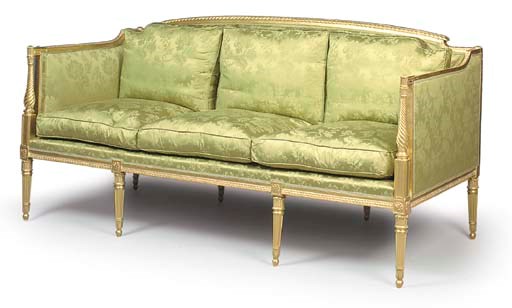 A GEORGE III GILTWOOD SOFA
