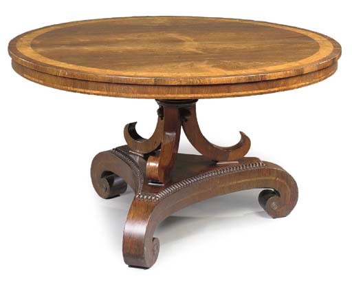 A REGENCY ROSEWOOD BREAKFAST-TABLE