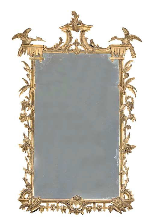 A VICTORIAN GILTWOOD MIRROR