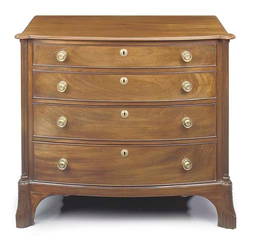 A REGENCY MAHOGANY BOWFRONT CHEST