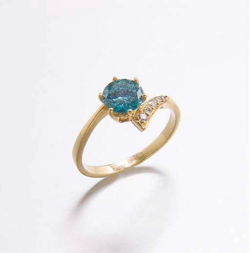 BAGUE DIAMANT BLEU