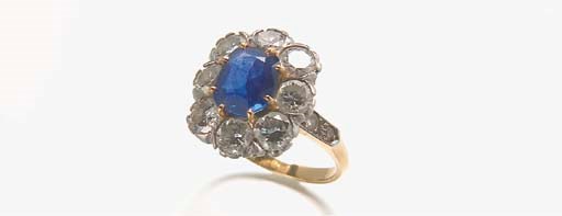 BAGUE SAPHIR ET DIAMANTS