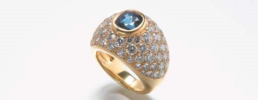 BAGUE SAPHIR ET DIAMANTS