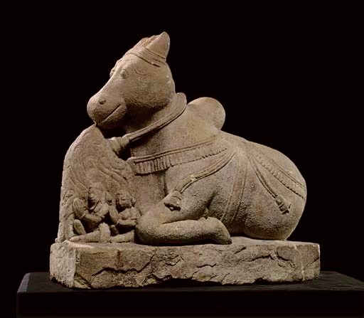 A Buff Sandstone Figure of Nandi