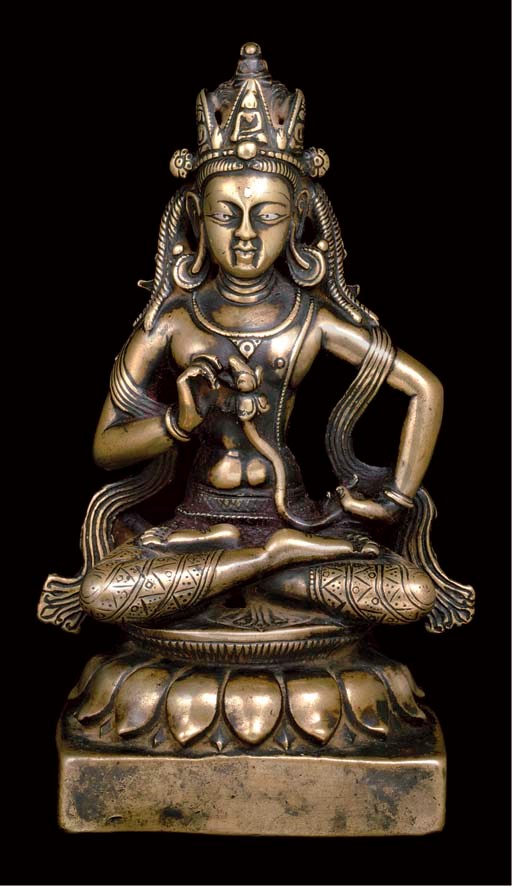 A Rare bronze figure of Raktalokesvara