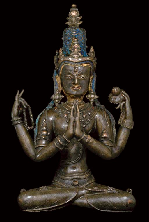 A Bronze Figure of Sadakshari Avalokiteshvara