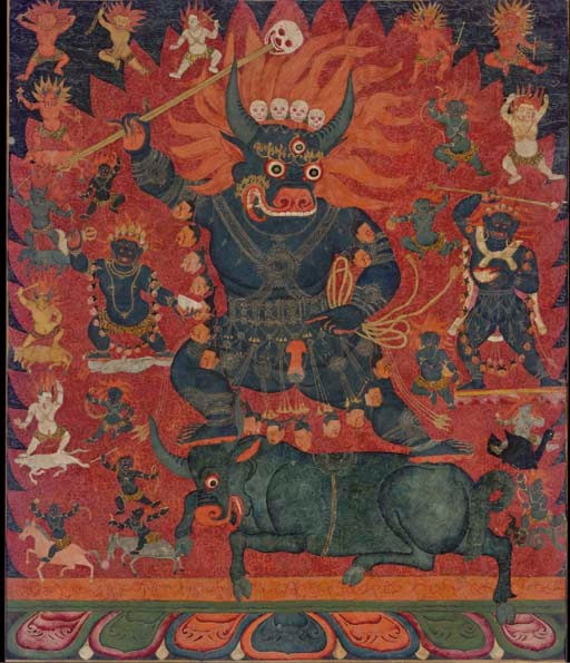 A THANGKA OF OUTER YAMA DHARMARAJA