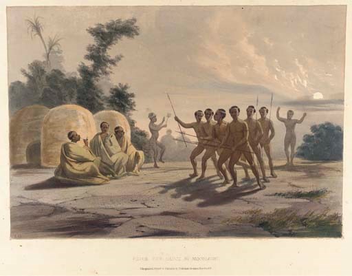 [LUMLEY Graham & Hugh ROBINSON].  Scenes in Kafirland, and incidents in the Kafir War of 1851-2-3 from sketches by two officers of the late 43rd Lt.-Infantry. London: Dickinson Bro's, [1854]. 2° (437 x 341mm). 21 hand-coloured tinted lithographed plates on 18 sheets with one text leaf (lacking title, a few occasionally severe tears and repairs, marginal spotting and soiling, plates rehinged). Modern half red morocco, preserving original printed front wrapper (repaired). AN UNCOMMON SERIES OF PLATES, giving an equal emphasis to landscape, portraiture and incident in the Kafir war by two Lieutenants in the 43rd, Monmouthshire, Regiment, who served in South Africa December 1851-December 1853. Although this copy lacks the title-page, the title was also reproduced on the front wrapper which is present. Abbey Travel 344; Mendelssohn I, p. 801.