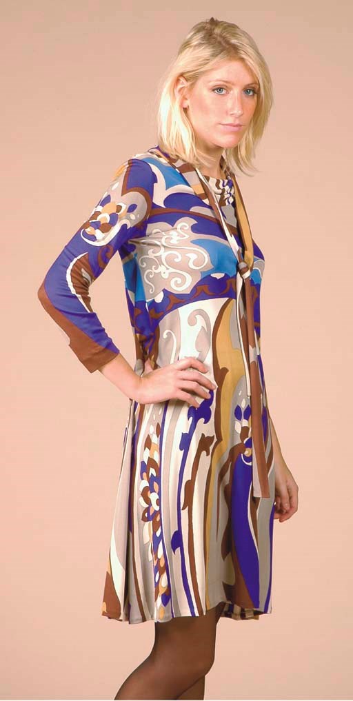 A DAY DRESS OF PRINTED JERSEY