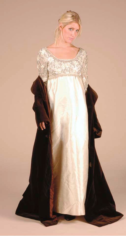 A BROWN VELVET ANKLE-LENGTH COAT LABELLED JEAN PATOU
