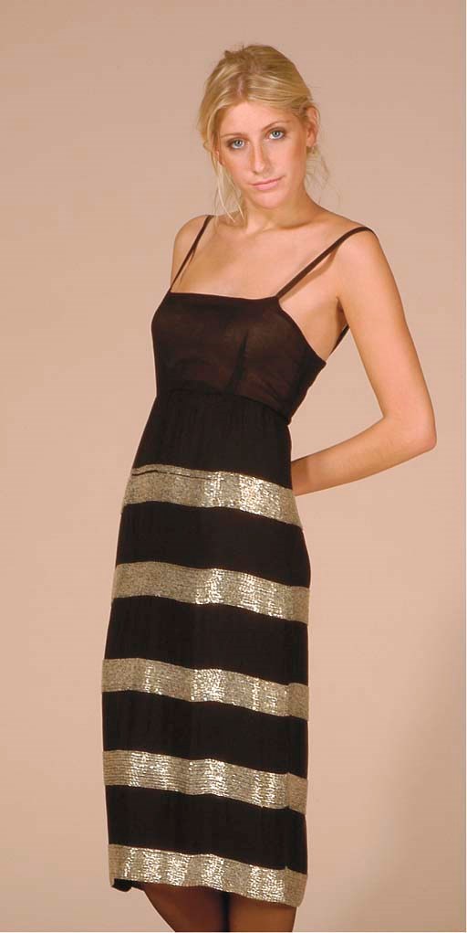A BLACK CHIFFON COCKTAIL ENSEMBLE