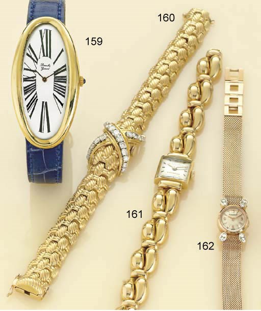 JAEGER-LECOULTRE. A LADY'S 18K PINK GOLD AND DIAMOND WRISTWATCH WITH BRACELET