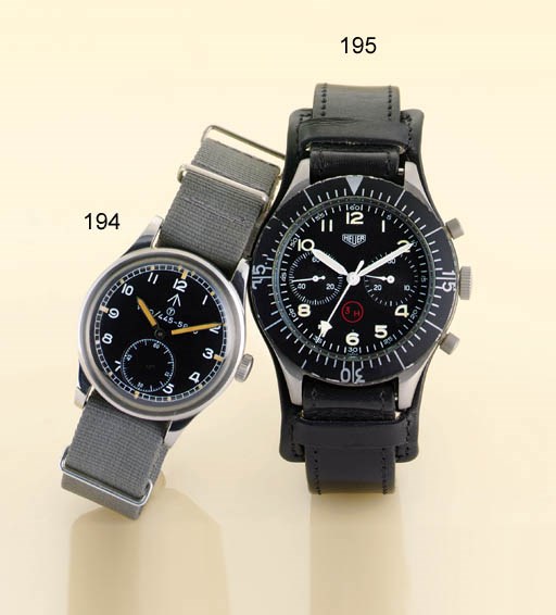 IWC. A RARE STAINLESS STEEL MILITARY WRISTWATCH