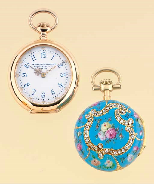 PATEK PHILIPPE. A LADYS' 18K GOLD OPENFACE KEYLESS LEVER PENDANT WATCH