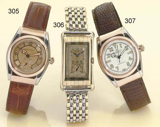 ROLEX. A STAINLESS STEEL AND PINK GOLD AUTOMATIC CENTER SECONDS WRISTWATCH WITH HOODED LUGS