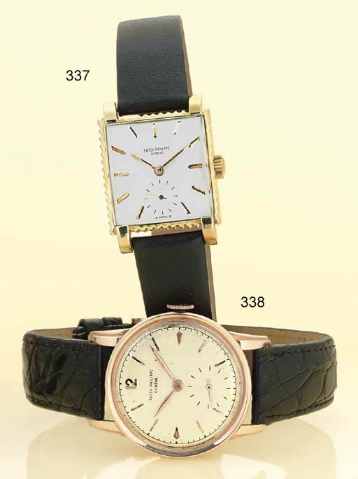 PATEK PHILIPPE. A FINE 18K PINK GOLD WRISTWATCH