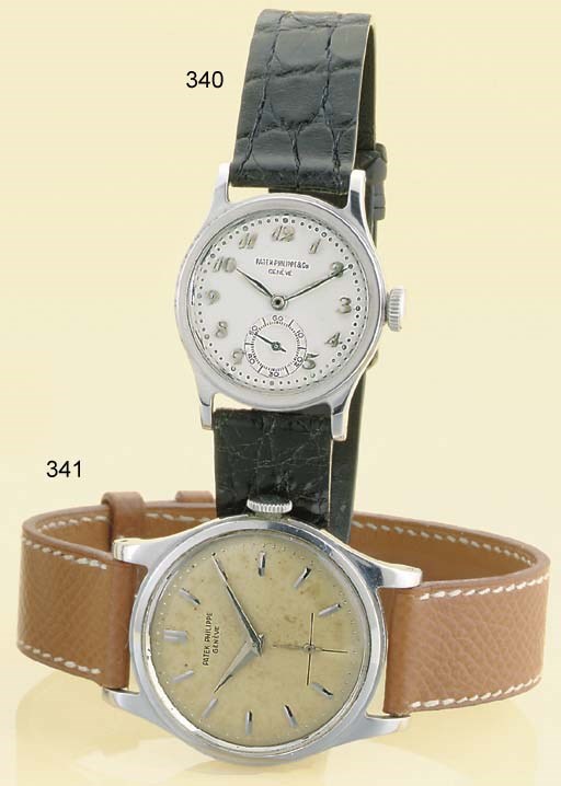 PATEK PHILIPPE. A RARE STAINLESS STEEL WRISTWATCH