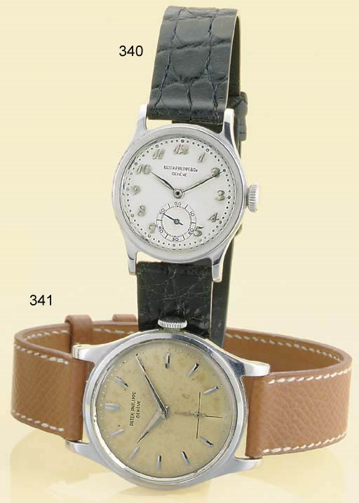 PATEK PHILIPPE. A RARE STAINLESS STEEL WRISTWATCH