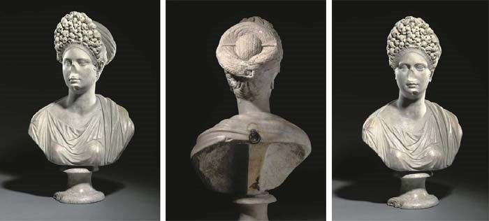 A ROMAN MARBLE PORTRAIT BUST OF A WOMAN