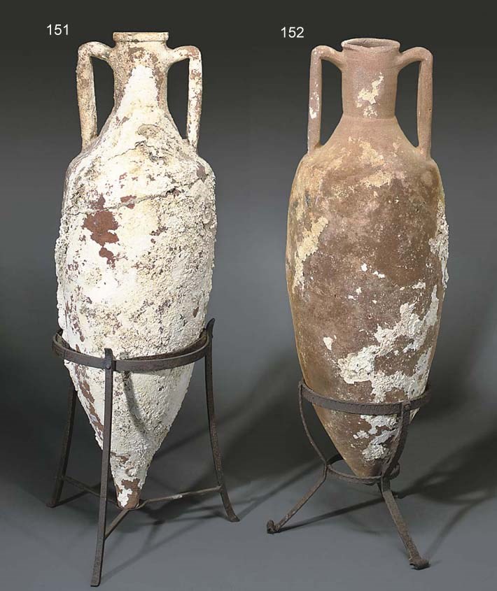 A ROMAN POTTERY WINE AMPHORA