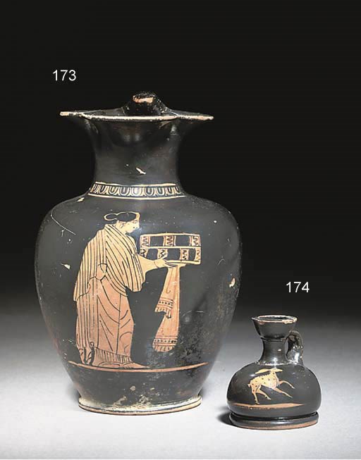 AN ATTIC RED-FIGURE SQUAT MINIATURE LEKYTHOS