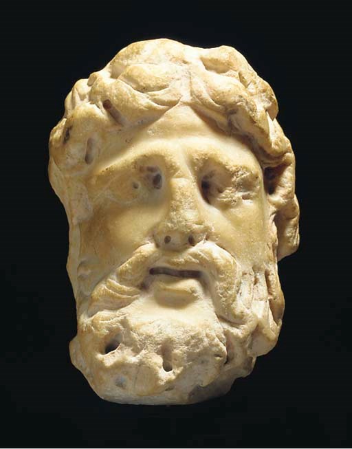 A ROMAN MARBLE BEARDED MALE HEAD