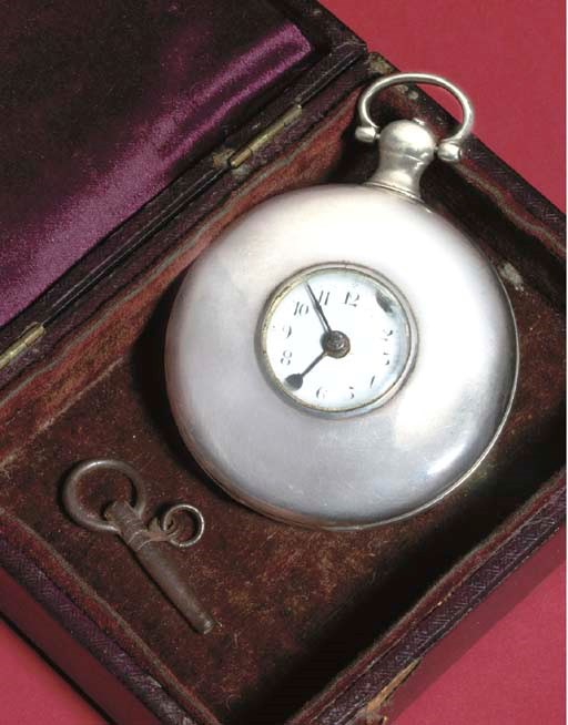 A REGENCY SILVER HALF-HUNTER-CASED KEY WOUND VERGE POCKET WATCH PRESENTED TO NAPOLEON