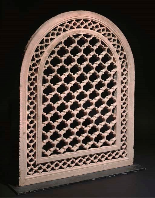 A RED SANDSTONE JALI, NORTH INDIA, 18TH CENTURY