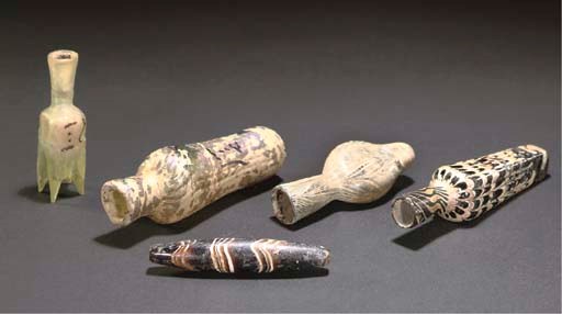 NINE PIECES OF MEDIEVAL ISLAMIC GLASS, EGYPT AND IRAN, 12TH CENTURY AND LATER