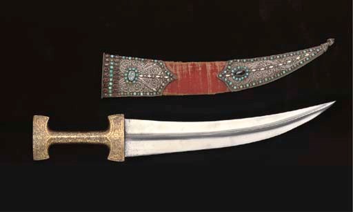 AN OTTOMAN CURVED SHORT SWORD, TURKEY, 19TH CENTURY