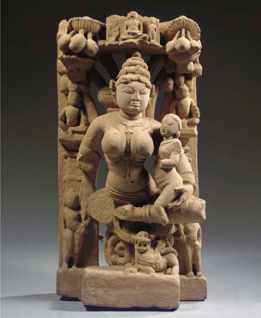 A Central Indian sandstone stele with Ambhika
