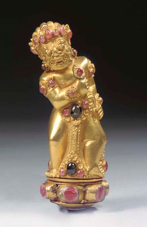 A Balinese gold keris hilt