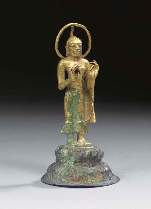 A Javanese gold and silver figure of Buddha Sakyamuni