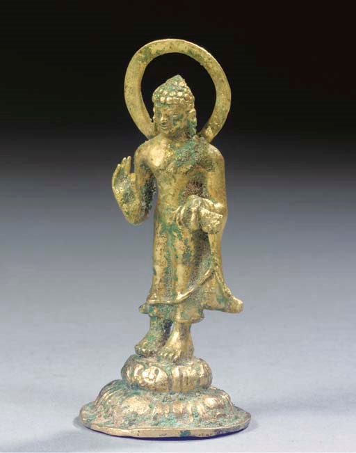 A Javanese gold figure of Buddha Sakyamuni