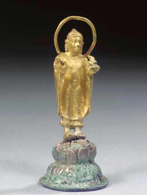 A Javanese gold and silver figure of Buddha Sakyamuni