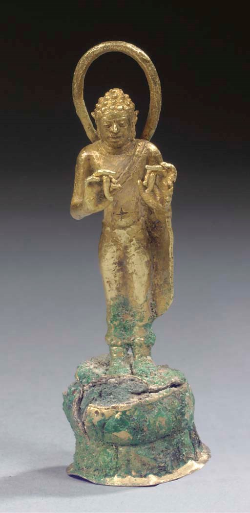 A Javanese gold figure of Buddha Sakyamuni